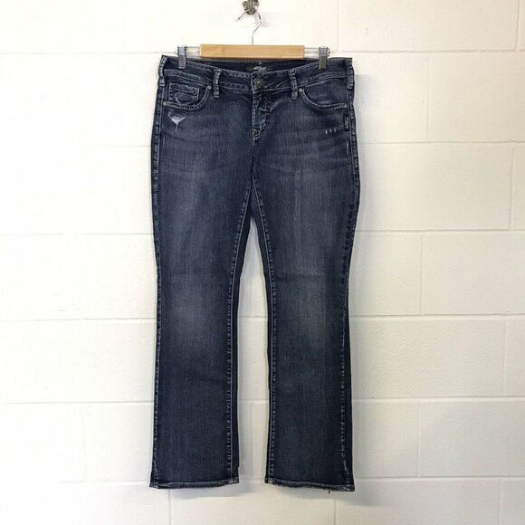 Silver Jeans Womens Berkley Slim Boot Low Rise Distressed Medium Wash Size 30/31 - Picture 2 of 11